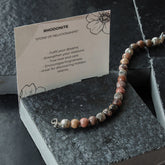 Rhodonite Silver Bracelet